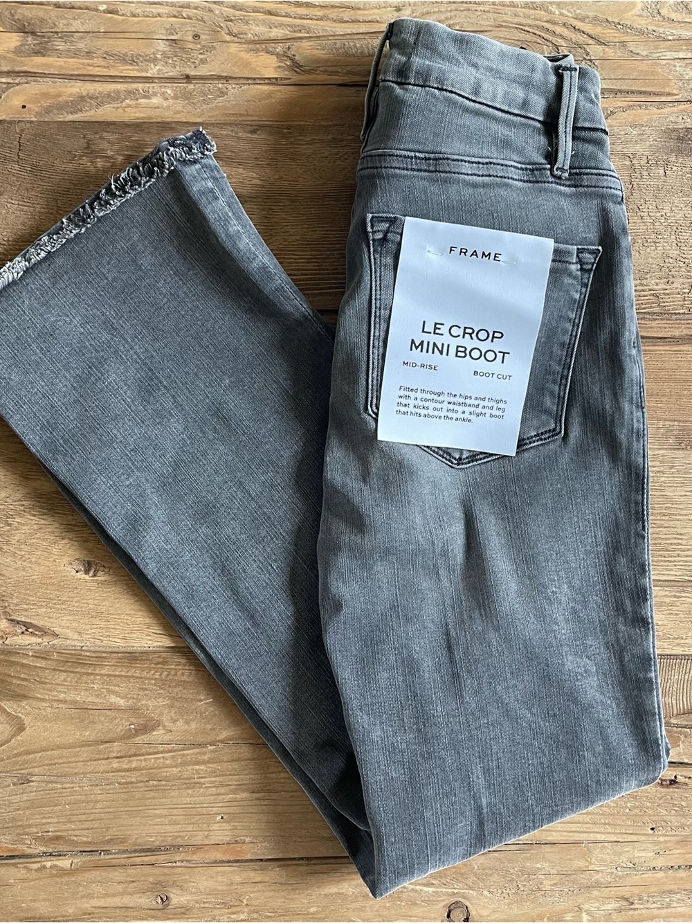 NWT FRAME Le Crop Mini Boot Jeans Size 25 – Octavia Gray/Black Wash